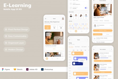 E-Learning Mobile App UI Kit