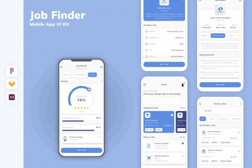 Job Finder Mobile App UI Kit