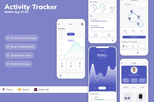 Activity Tracker Mobile App UI Kit