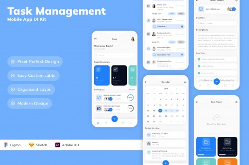 Task Management Mobile App UI Kit
