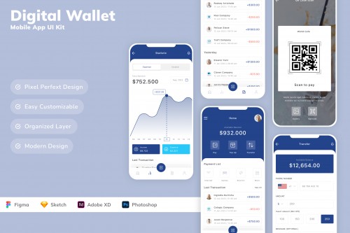 Digital Wallet Mobile App UI Kit