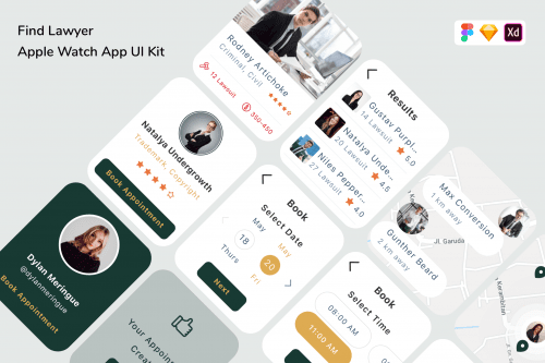Find Lawyer Apple Watch App UI Kit