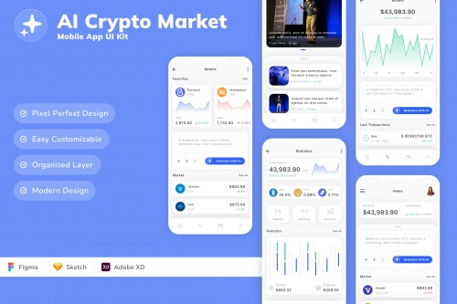 AI Crypto Market Mobile App UI Kit