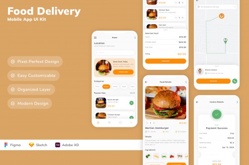 Food Delivery Mobile App UI Kit