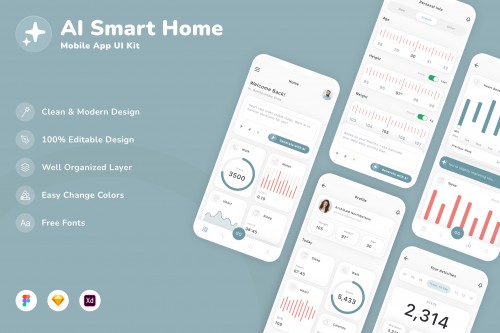 AI Health Tracker Mobile App UI Kit