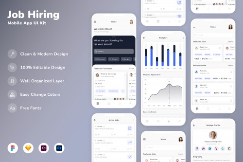 Job Hiring Mobile App UI Kit