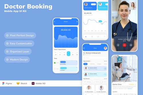 Doctor Booking Mobile App UI Kit