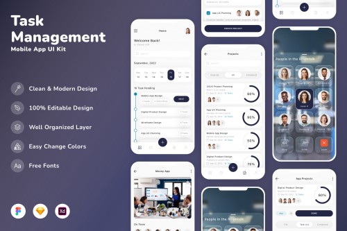 Task Management Mobile App UI Kit