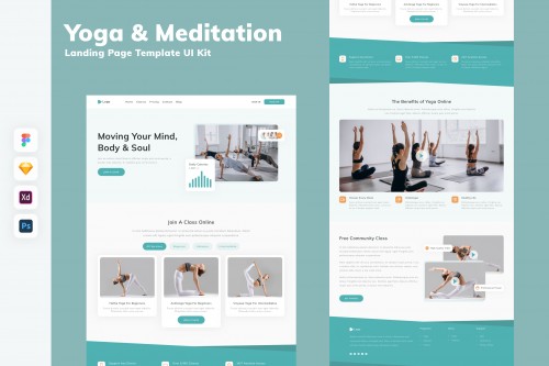 Yoga & Meditation Landing Page Template UI Kit