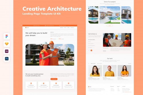 Creative Architecture Landing Page Template UI Kit