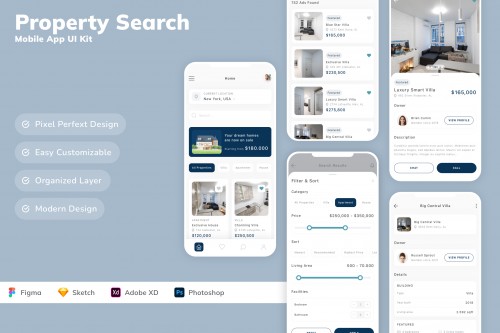 Property Search Mobile App UI Kit