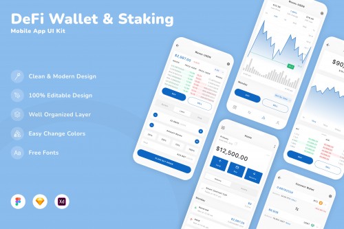 DeFi Wallet & Staking Mobile App UI Kit