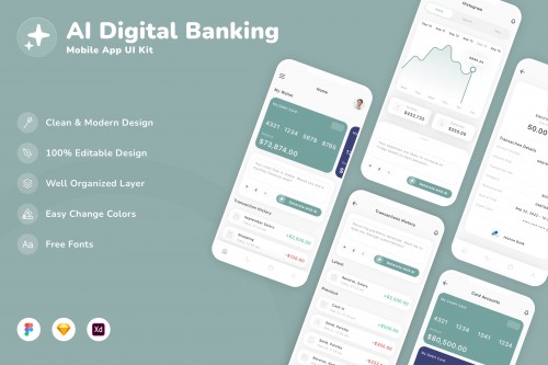 AI Digital Banking Mobile App UI Kit