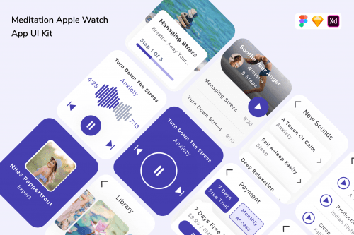 Meditation Apple Watch App UI Kit