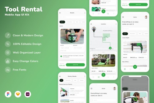 Tool Rental Mobile App UI Kit