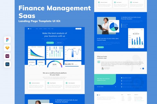 Finance Management Saas Landing Page Template UI Kit