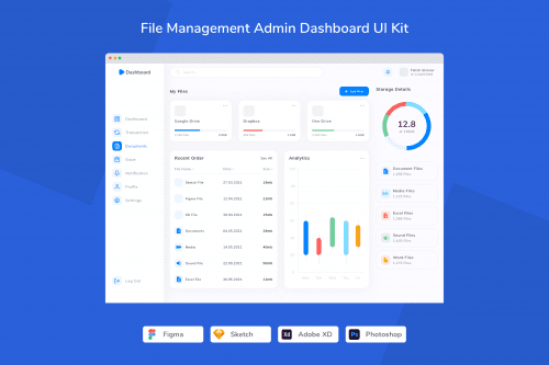 File Management Admin Dashboard UI Kit