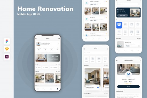 Home Renovation Mobile App UI Kit