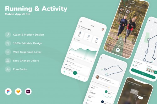 Running & Activity Tracker Mobile App UI Kit