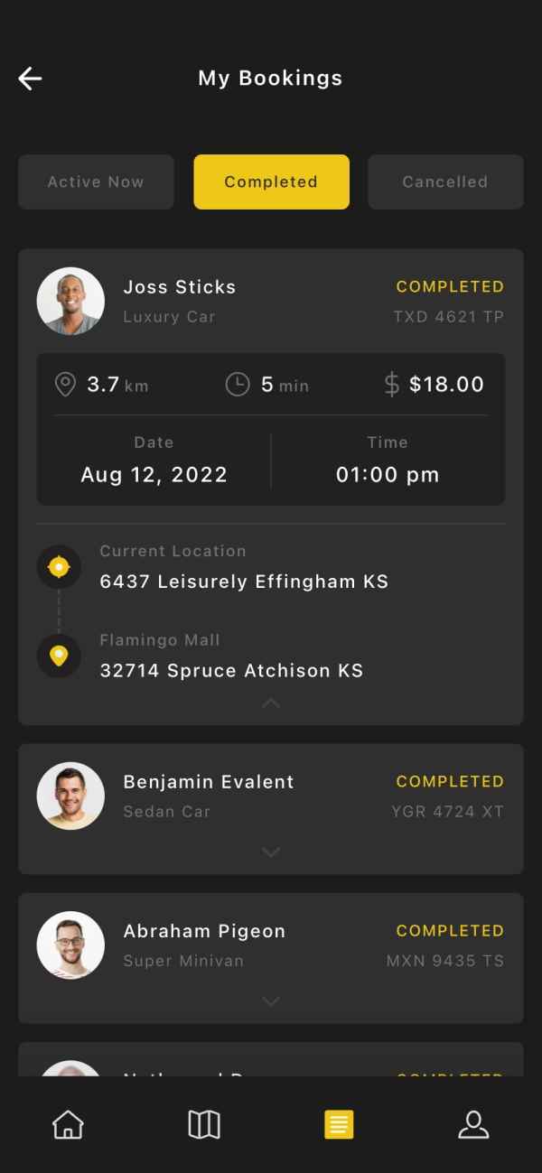 Taxi Booking Mobile App UI Kit - Screenshot 2