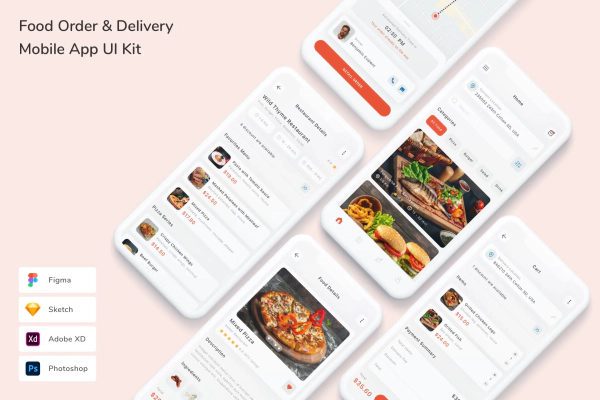 Food Order & Delivery Mobile App UI Kit