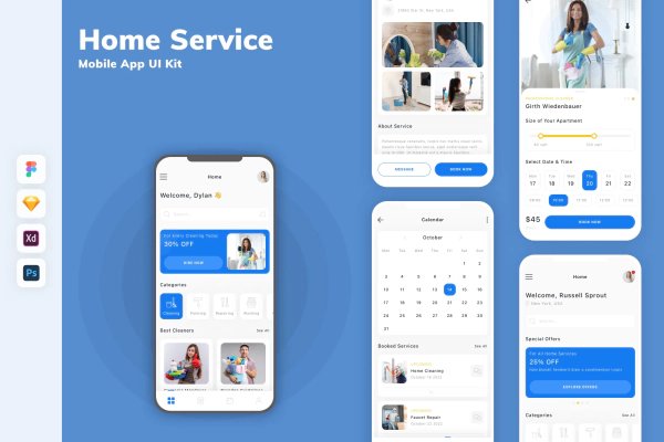 Home Service Mobile App UI Kit