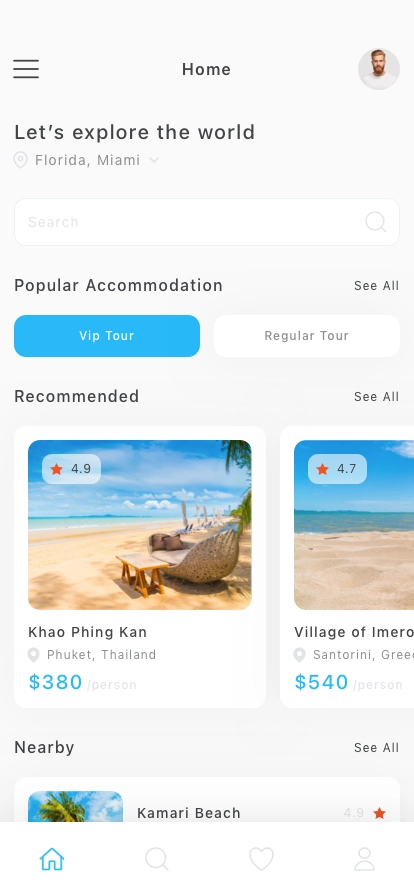 Travel & Discover Mobile App UI Kit - Screenshot 1
