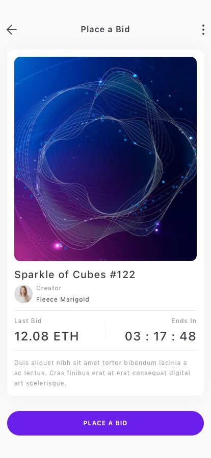 NFT Marketplace Mobile App UI Kit - Screenshot 5