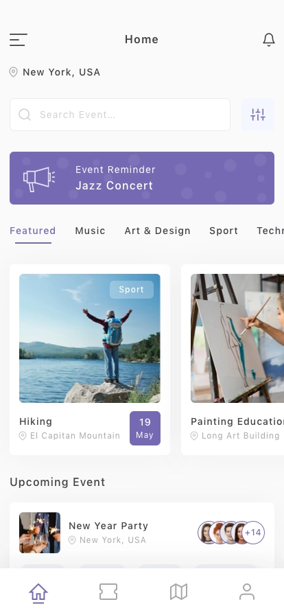 Event Finder Mobile App UI Kit - Screenshot 1