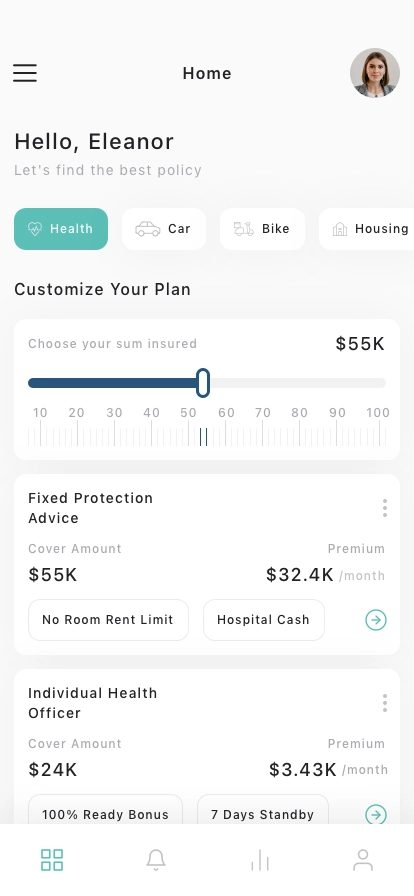 Insurance Mobile App UI Kit - Screenshot 1