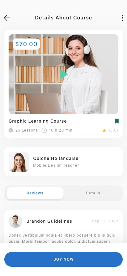 Online Course Mobile App UI Kit - Screenshot 2