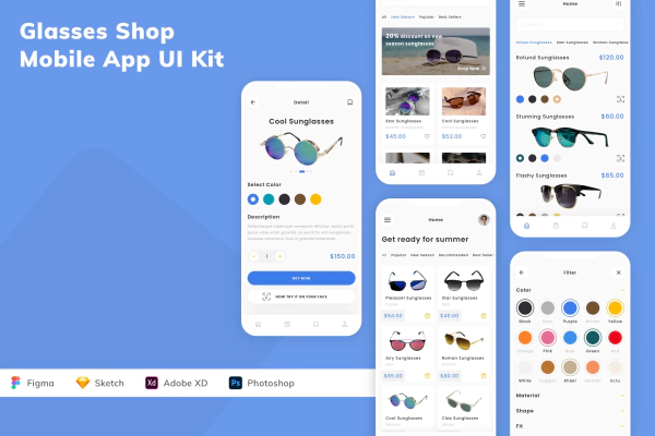 Glasses Shop Mobile App UI Kit