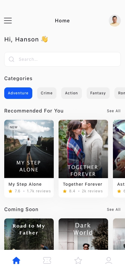 Movie Ticket Mobile App UI Kit - Screenshot 3