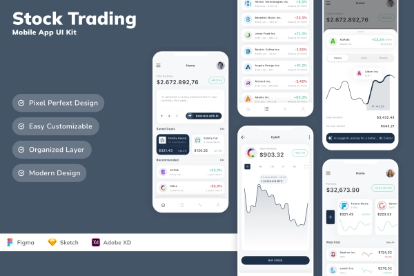 Stock Trading Mobile App UI Kit