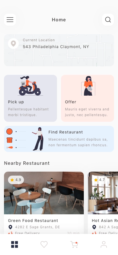 Multivendor Food Mobile App UI Kit - Screenshot 1