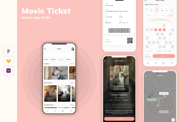 Movie Ticket Mobile App UI Kit