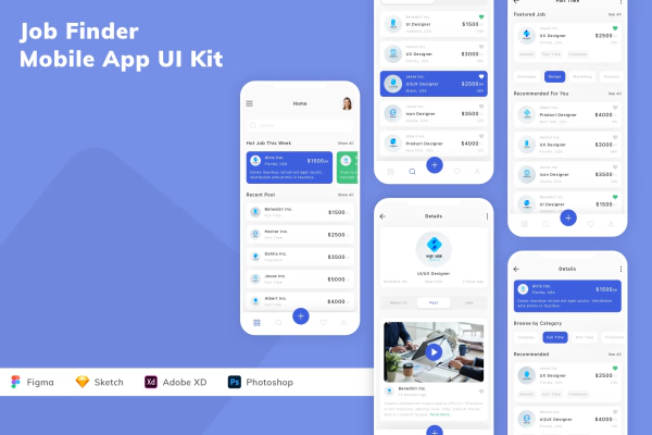 Job Finder Mobile App UI Kit