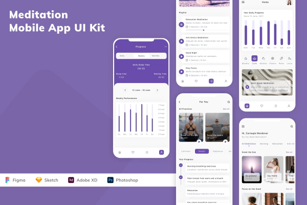 Meditation Mobile App UI Kit