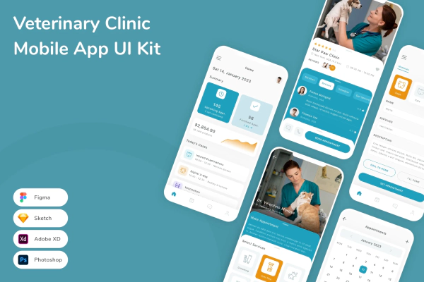 Veterinary Clinic Mobile App UI Kit