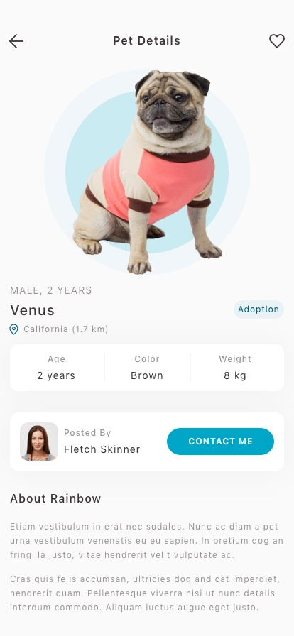 Pet Sharing Mobile App UI Kit - Screenshot 2