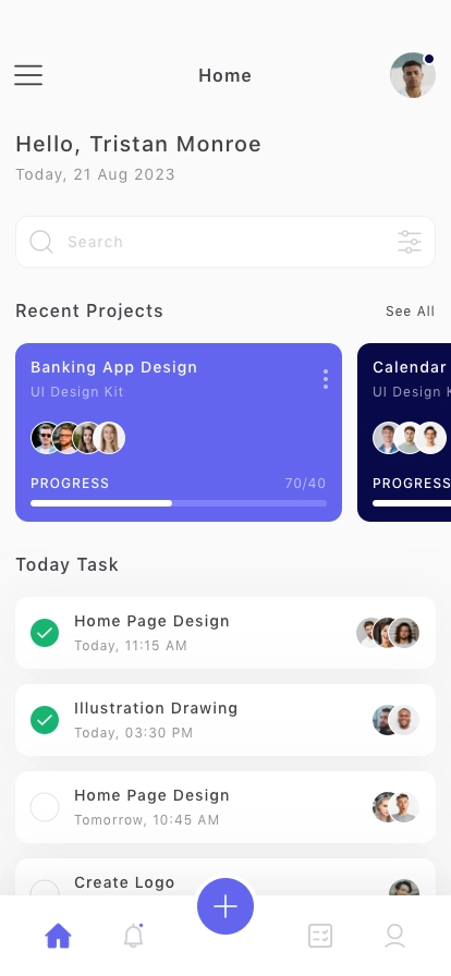 Project Management Mobile App UI Kit - Screenshot 1