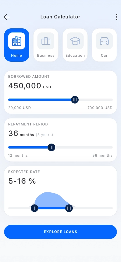 Loan Calculator Mobile App UI Kit - Screenshot 3