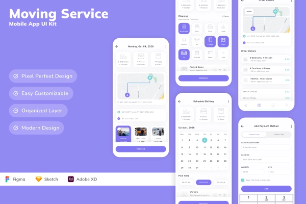 Moving Service Mobile App UI Kit