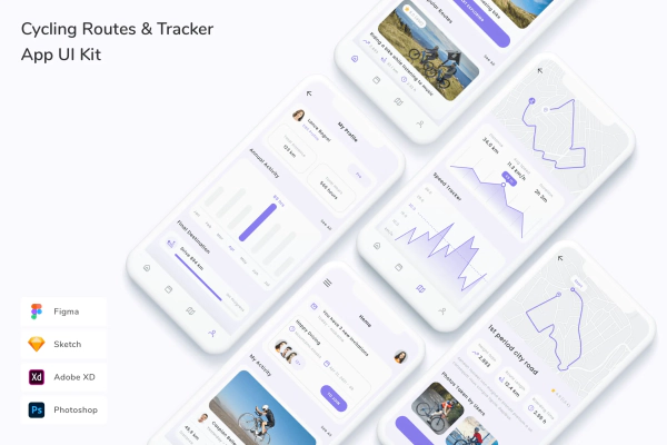 Cycling Routes & Tracker App UI Kit