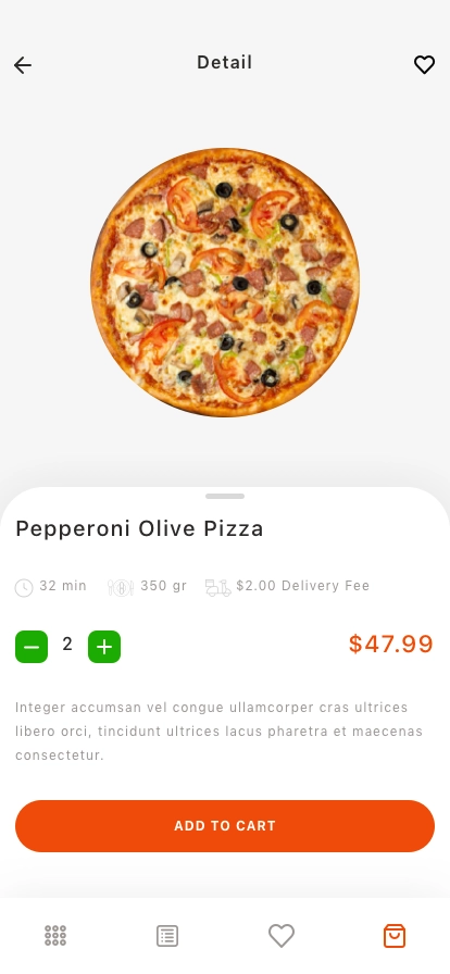 Pizza Delivery Mobile App UI Kit - Screenshot 4