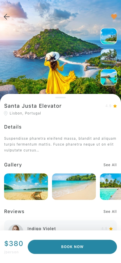 Travel & Trip Mobile App UI Kit - Screenshot 5