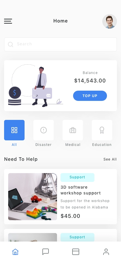 Donation & Crowdfunding Mobile App UI Kit - Screenshot 1