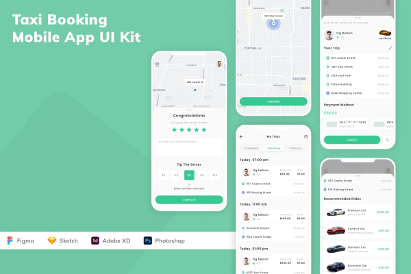 Taxi Booking Mobile App UI Kit