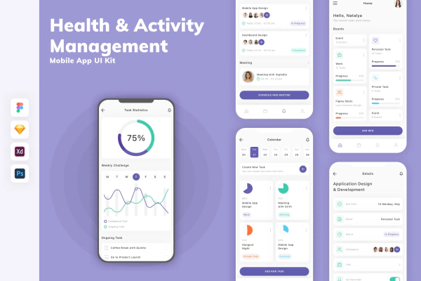 Health & Activity Management Mobile App UI Kit
