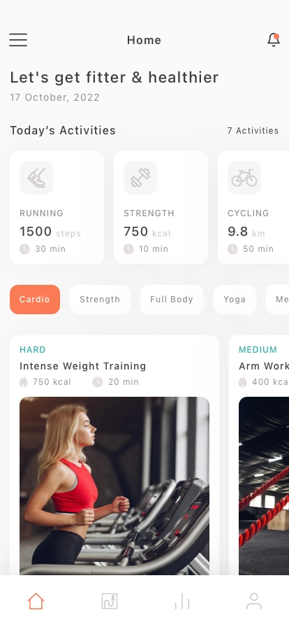 Fitness & GYM Mobile App UI Kit - Screenshot 1